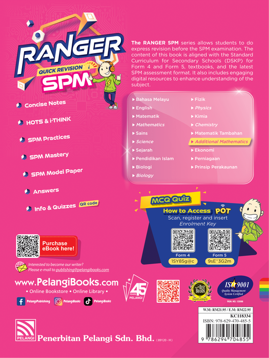 Ranger Quick Revision SPM 2024 Additional Mathematics Form 4.5