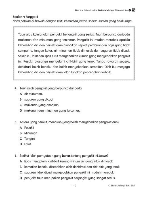 Skor A+ dalam UASA 2025 特优 A+ 系列 4 年级 国文 Bahasa Melayu