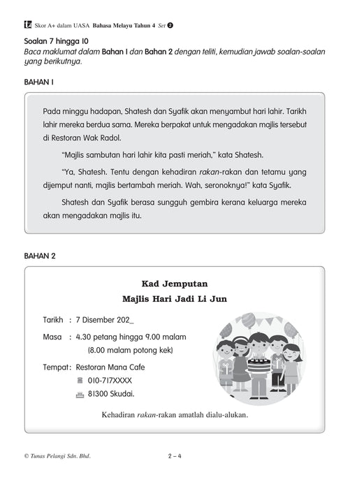 Skor A+ dalam UASA 2025 特优 A+ 系列 4 年级 国文 Bahasa Melayu