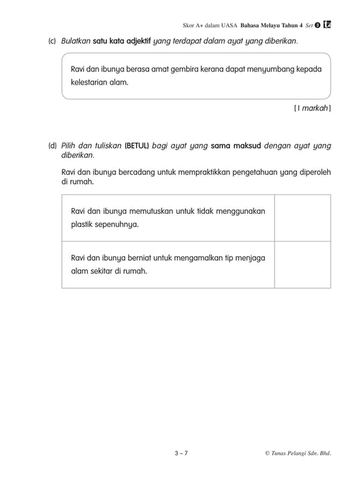 Skor A+ dalam UASA 2025 特优 A+ 系列 4 年级 国文 Bahasa Melayu