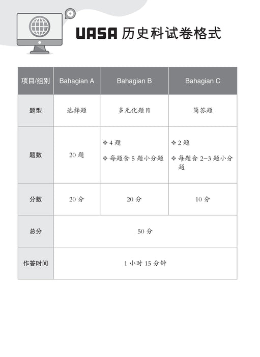 Skor A+ dalam UASA 2025 特优 A+ 系列 4 年级 历史 Sejarah