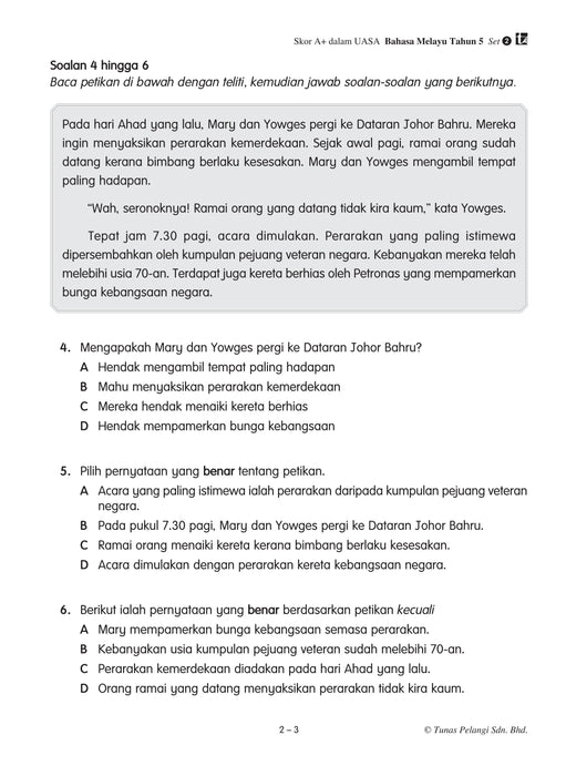 Skor A+ dalam UASA 2025 特优 A+ 系列 5 年级 国文 Bahasa Melayu