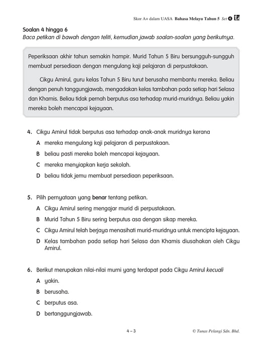 Skor A+ dalam UASA 2025 特优 A+ 系列 5 年级 国文 Bahasa Melayu