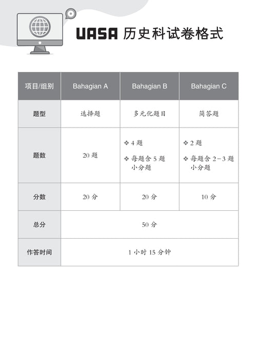 Skor A+ dalam UASA 2025 特优 A+ 系列 5 年级 历史 Sejarah