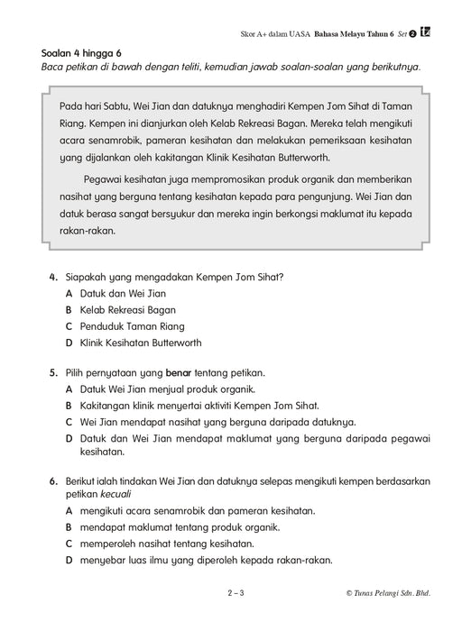 Skor A+ dalam UASA 2025 特优 A+ 系列 6 年级 国文 Bahasa Melayu