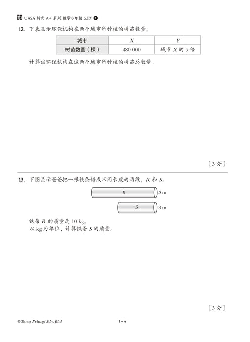Skor A+ dalam UASA 2025 特优 A+ 系列 6 年级 数学 Matematik