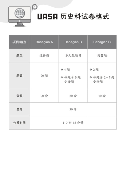 Skor A+ dalam UASA 2025 特优 A+ 系列 6 年级 历史 Sejarah