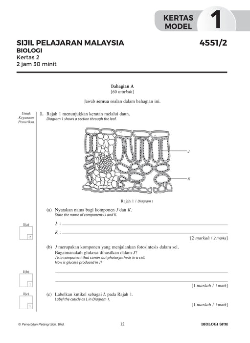 Skor A+ SPM Kertas Model 2024 Biologi