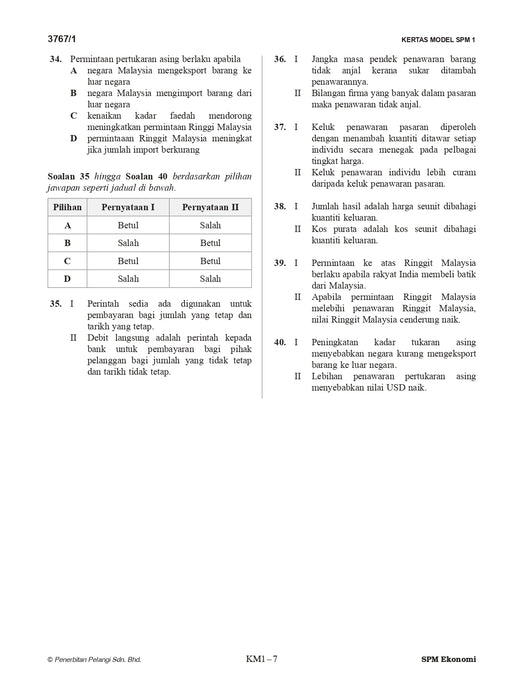 Skor A+ SPM Kertas Model 2024 Ekonomi