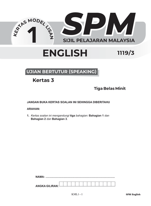 Skor A+ SPM Kertas Model 2024 English