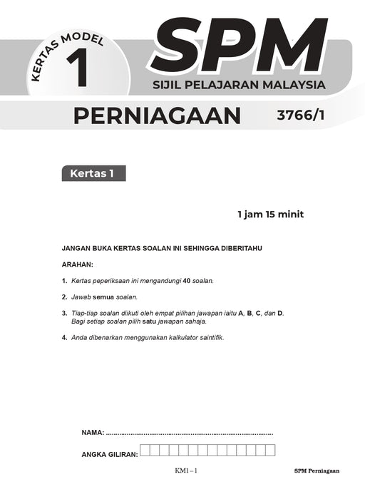 Skor A+ SPM Kertas Model 2024 Perniagaan