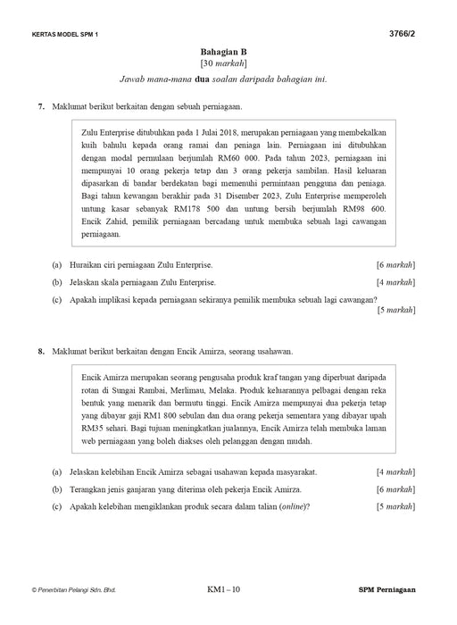 Skor A+ SPM Kertas Model 2024 Perniagaan