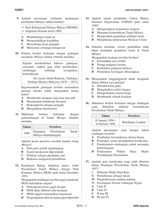 Skor A+ SPM Kertas Model 2024 Sejarah