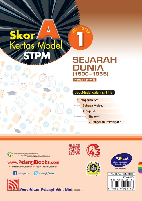 Skor A Kertas Model STPM 2023 Sejarah Dunia Semester 1