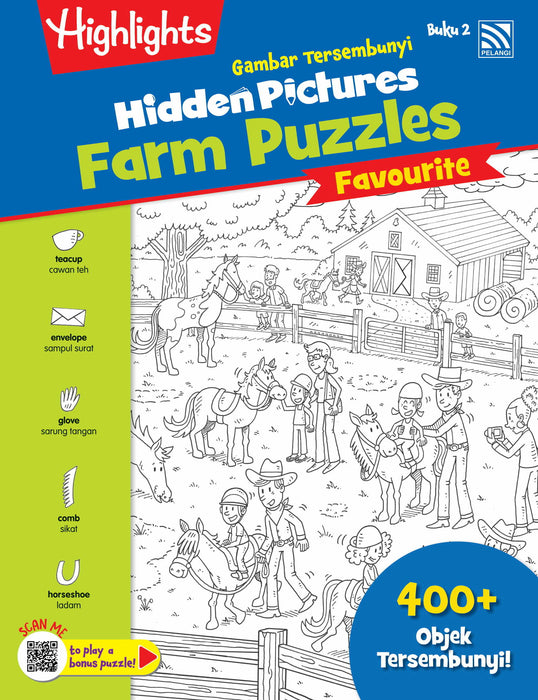 Highlights Hidden Pictures Farm Puzzles Gambar Tersembunyi Buku 2