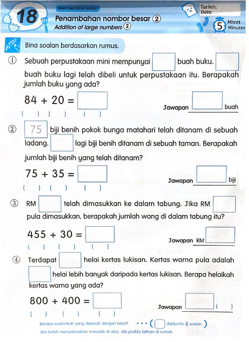 Latihan Matematik 5 Minit Sehari Buku 8 Penyelesaian Masalah