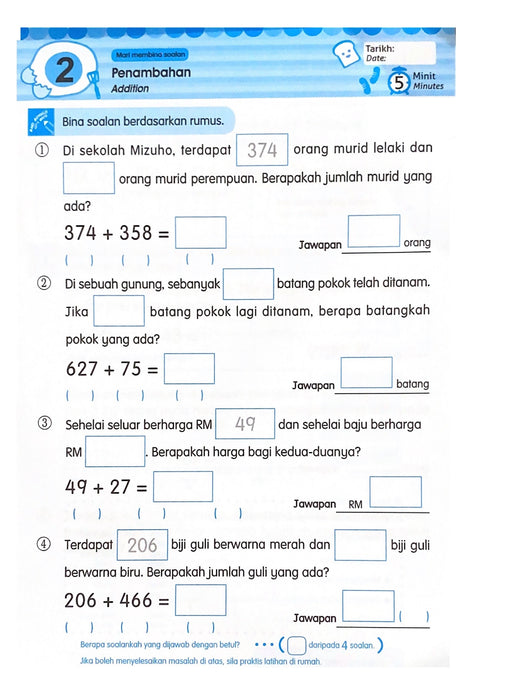 Latihan Matematik 5 Minit Sehari Buku 9 Penyelesaian Masalah