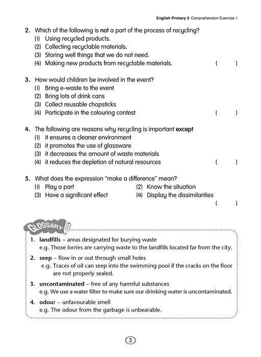 English Comprehension Workbook for Primary 5