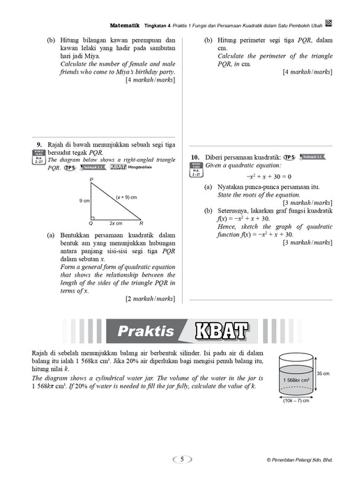 Praktis Topikal Hebat SPM 2024 Matematik Tingkatan 4