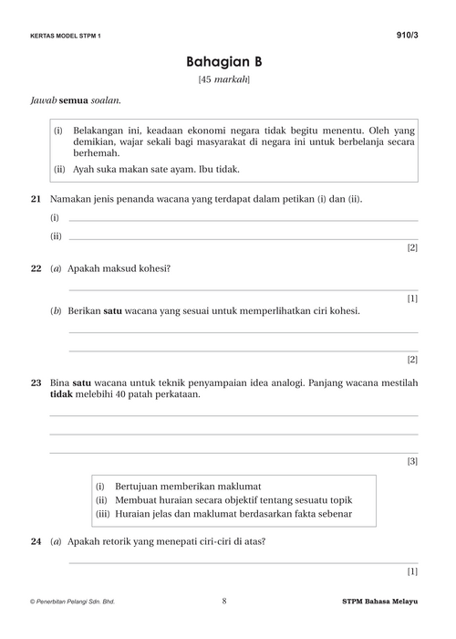 Skor A Kertas Model STPM 2023 Bahasa Melayu Semester 3