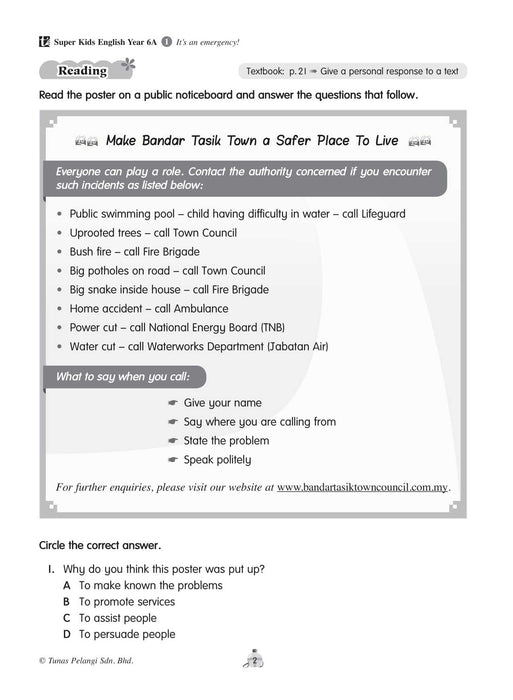 Super Kids 2022 非凡儿童 English Workbook Year 6A