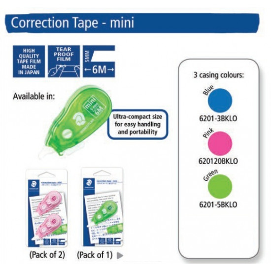 Correction Tape Mini Blue, BK