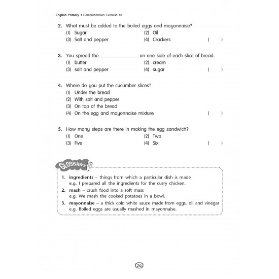 English Comprehension Workbook for Primary 1