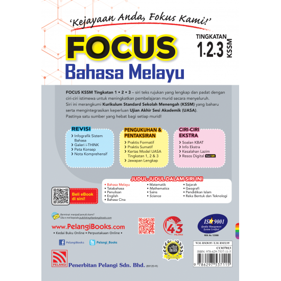 Focus KSSM 2023 Bahasa Melayu Tingkatan 1.2.3