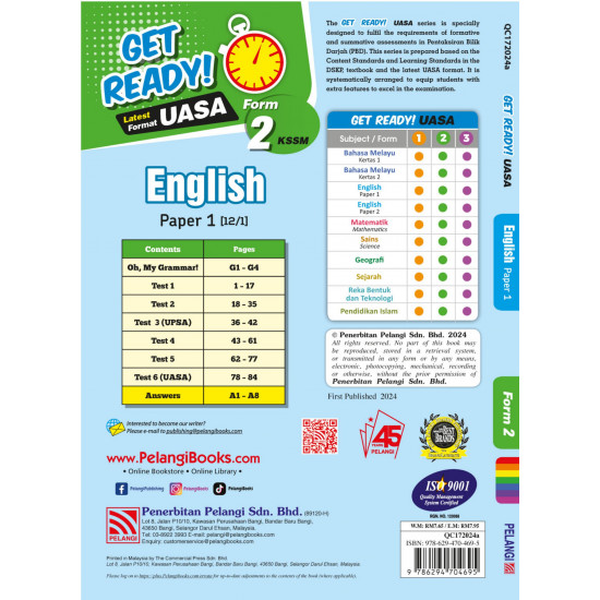 Get Ready! UASA 2024 English Paper 1 Form 2