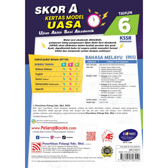 Skor A Kertas Model UASA KSSR 2024 Bahasa Melayu Tahun 6