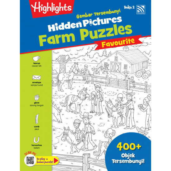 Highlights Hidden Pictures Farm Puzzles Gambar Tersembunyi Buku 2