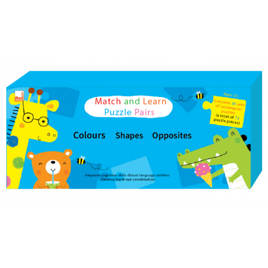 Match and Learn Puzzle Pairs Colours Shapes Opposites