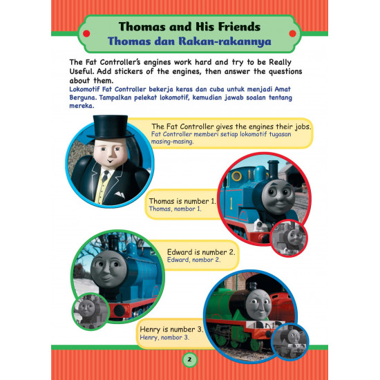 Thomas and Friends Fun with 500+ Stickers Book 1 Berseronok dengan Pelekat