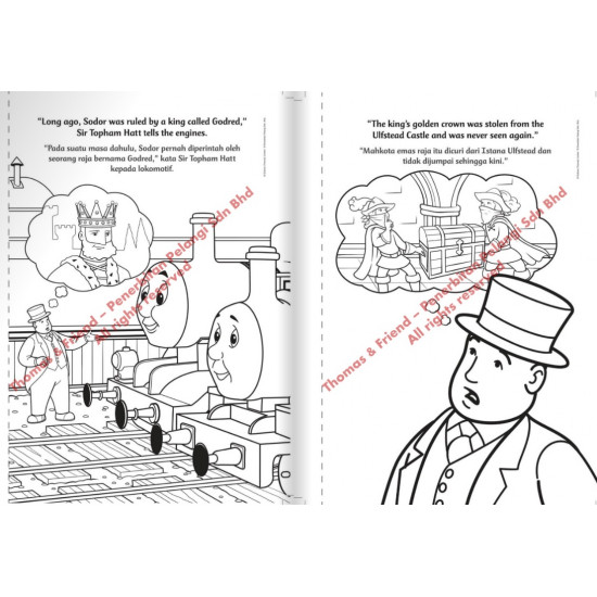 Thomas and Friends The King of the Railway a Colouring Storybook Buku Cerita Mewarna