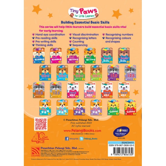 Tiny Paws For Little Learners 123 Book 1 (Close Market)