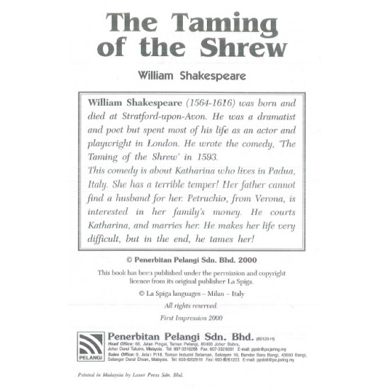 Very Easy Readers The Taming of the Shrew